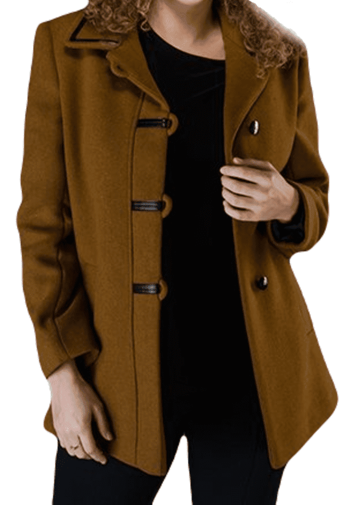 Womens Long Faux Wool Olive Jacket K927