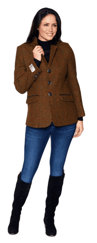 Womens Luxury Harris Tweed Brown Blazer Jacket K444H