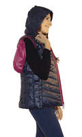 Womens Luxury Quilted Feather Down Pink Navy Gilet db324