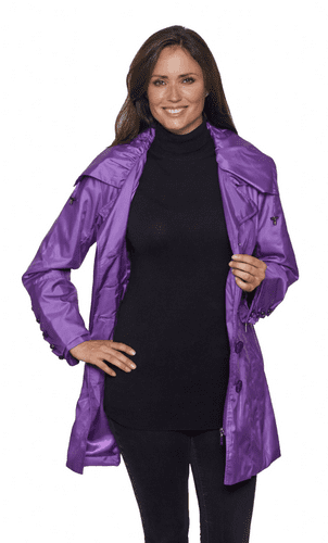 Womens Luxury Shot Silk Short Lilac Coat db294