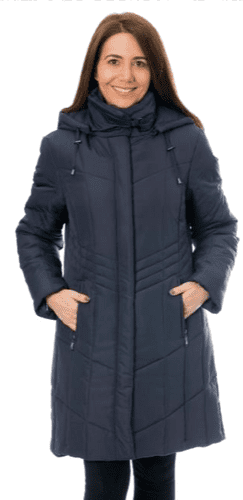 Womens Navy Hooded Padded Anorak Coat db7023