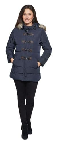 Womens Navy Hooded Padded Jacket db3390