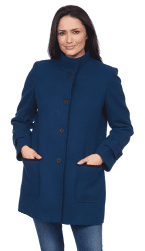 Womens Navy Wool Mix Kesta Coat K137