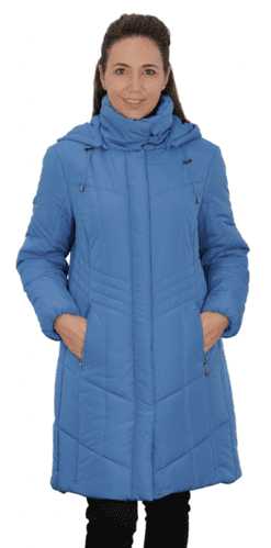 Womens Padded Hooded Teal Blue Coat db7023