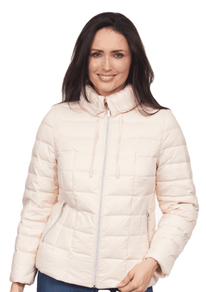Womens Pink Feather Down Ultra Light Hooded Winter Jacket db725