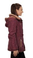 Womens Plum Luxury Padded Hooded Jacket db730