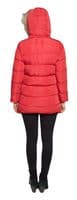 Womens Red Hooded Padded Jacket db3390