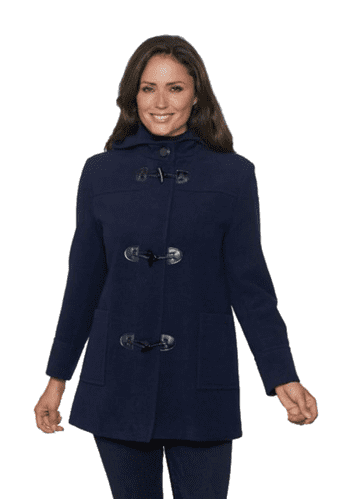 Womens Short Navy Duffle Coat K8089