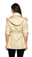 Womens Travel Jacket With Hood in Sand db321