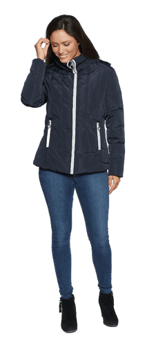 Womens Warm Zip Up Short Quilted Jacket db425