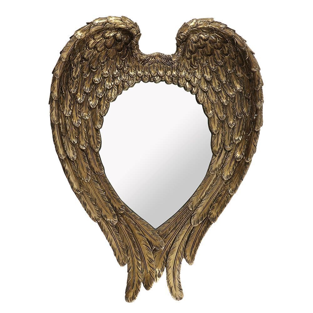 55cm Antique Gold Angel Wing Mirror