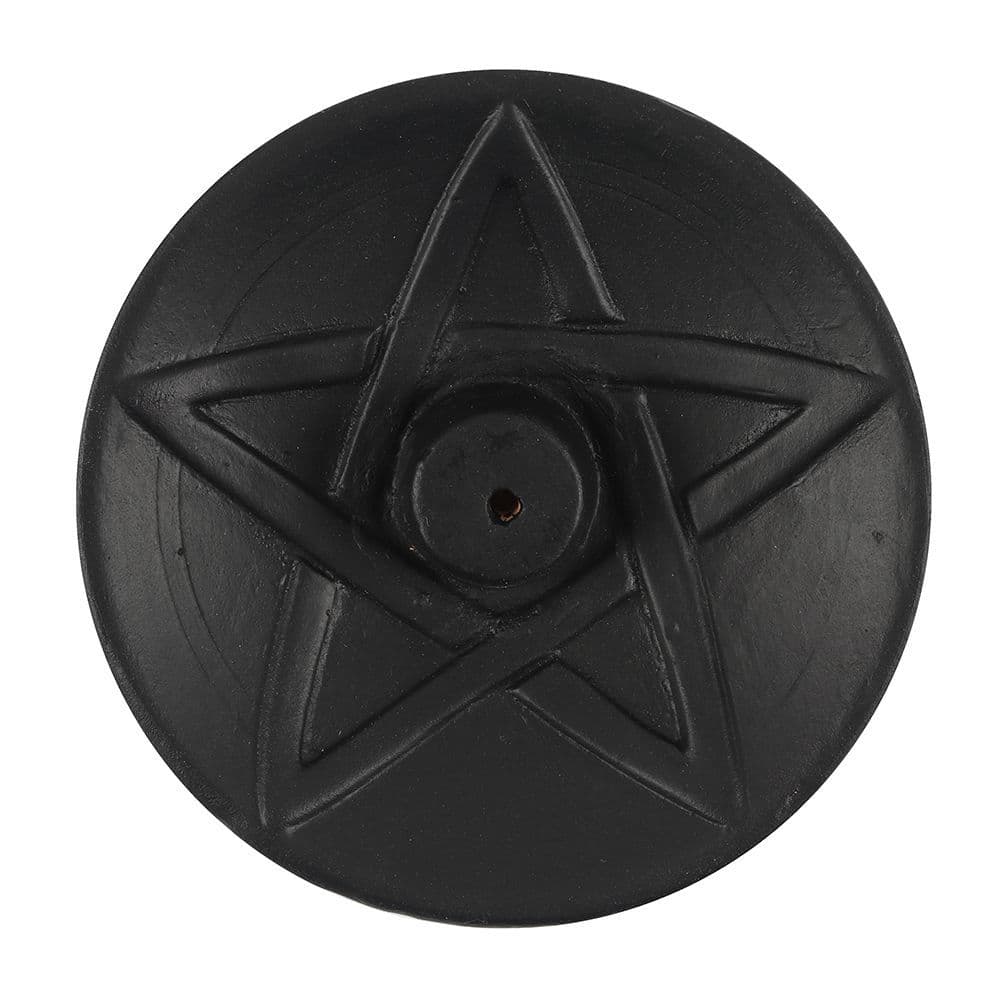 Black Pentagram Terracotta Incense Plate