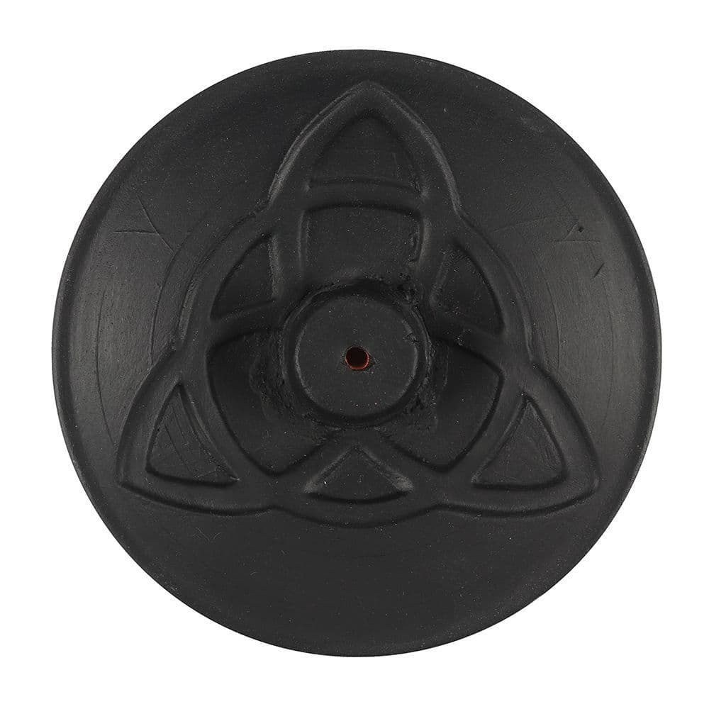 Black Triquetra Terracotta Incense Plate