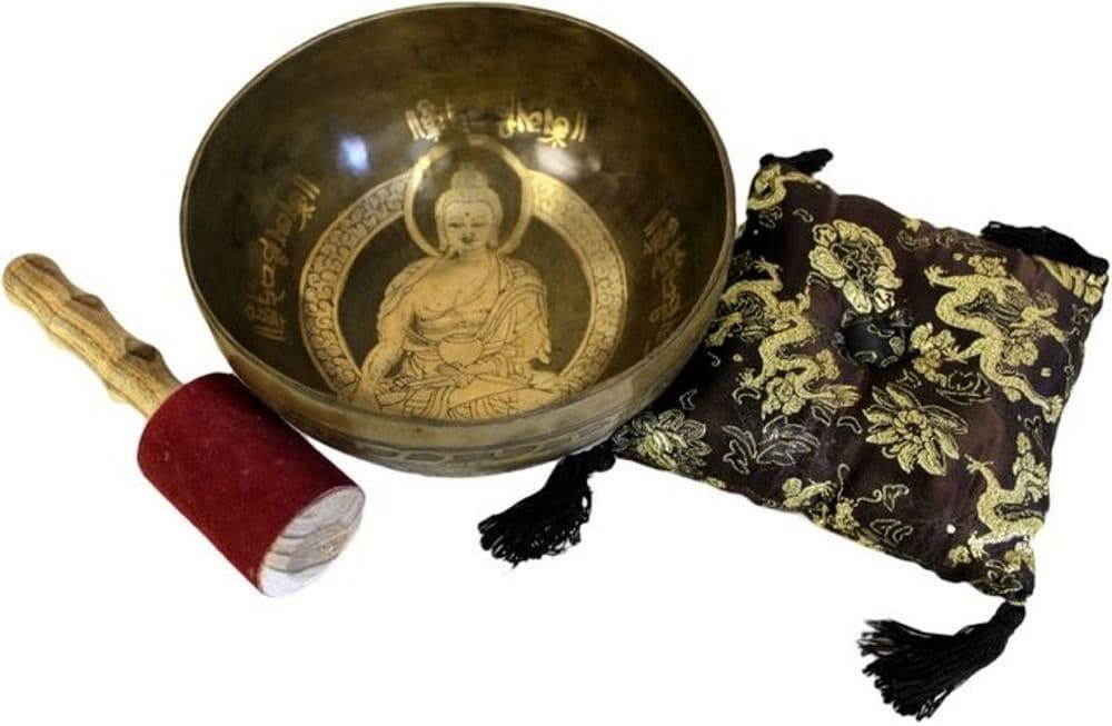 Brass Golden Buddha - Special Singing Bowl Set
