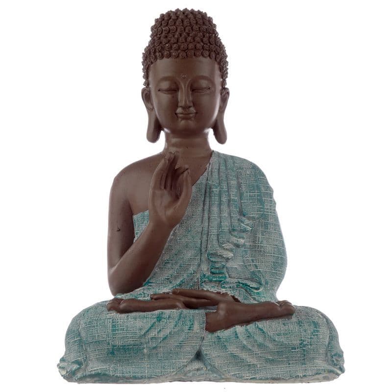 Buddha Figurine - Enlightenment - Turquoise & Brown
