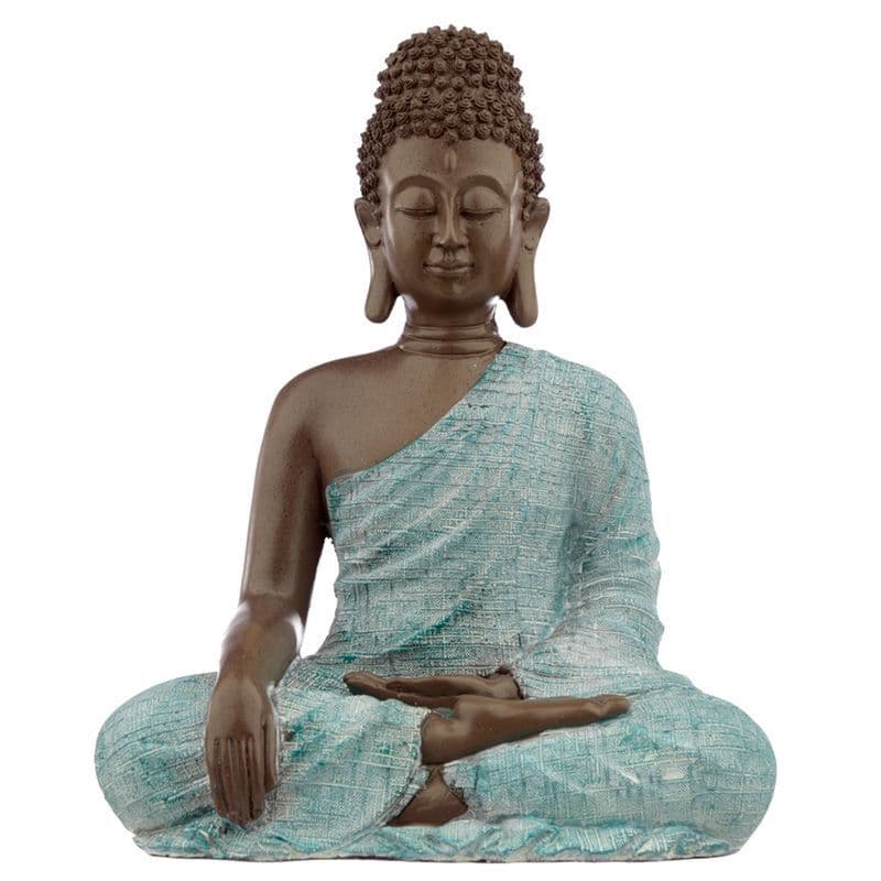 Buddha Figurine - Love - Turquoise & Brown