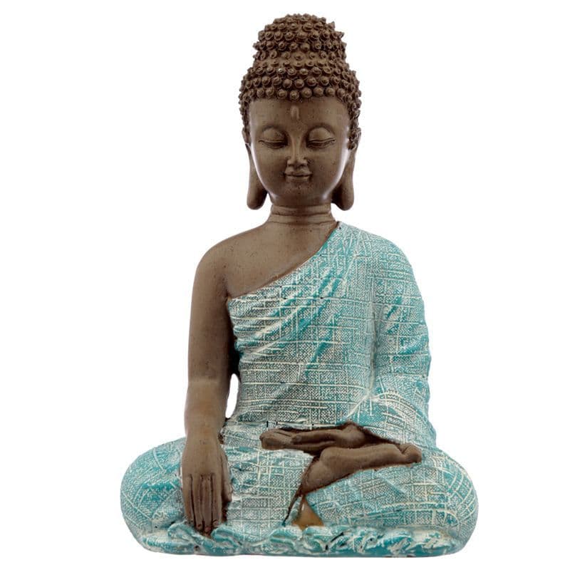 Buddha Figurine - Peace - Turquoise & Brown