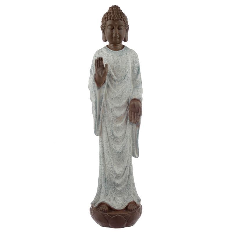 Buddha Figurine Standing - Peace - Turquoise & Brown