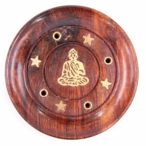 Buddha Incense Stick & Cone Holder Round