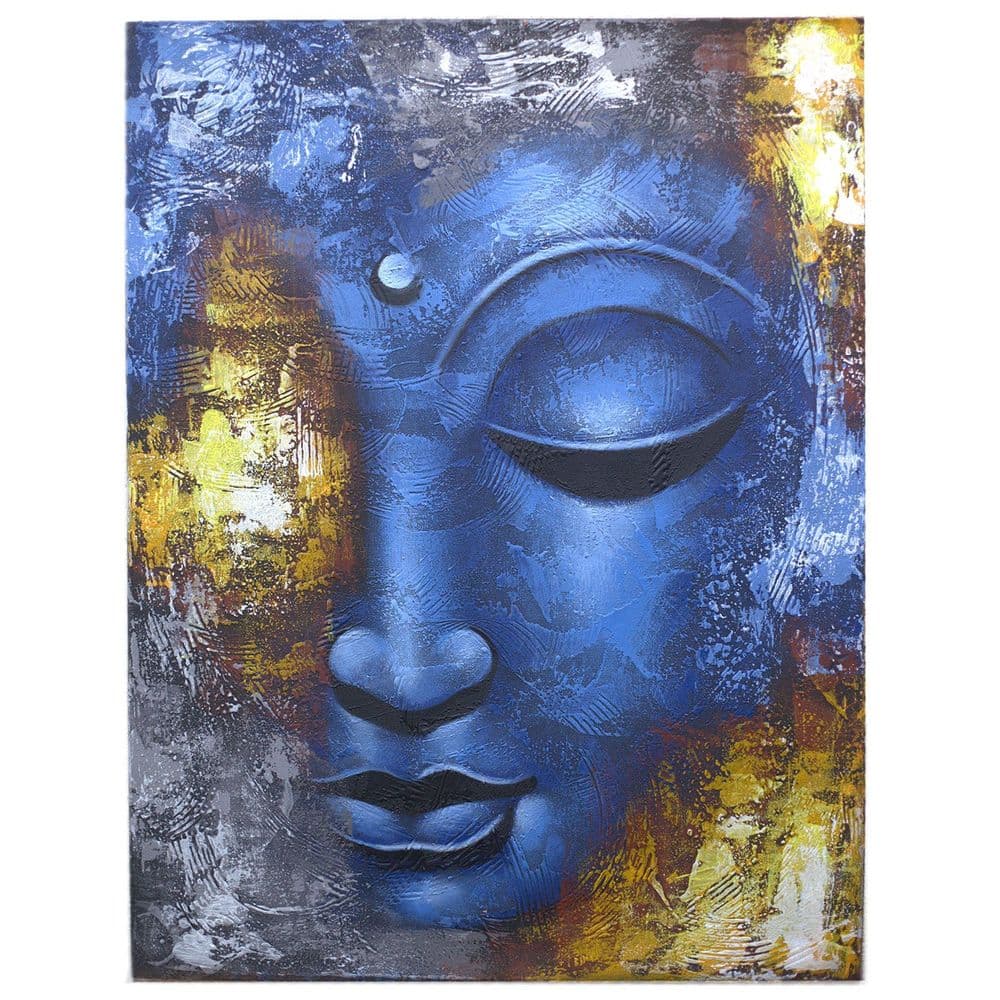 Buddha Painting - Blue Face Abstract