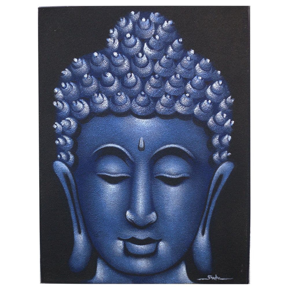 Buddha Painting - Blue Sand Finish