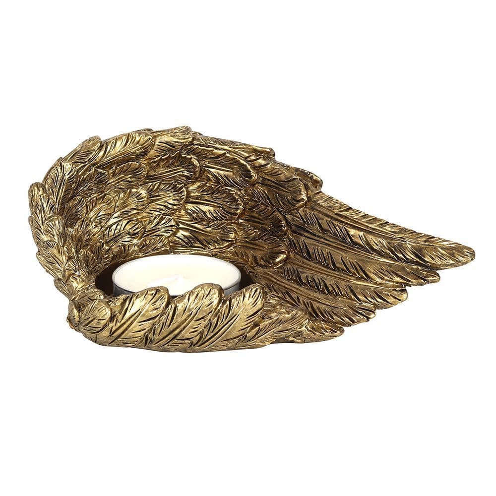 Gold Single Angel Wing Candle Holder