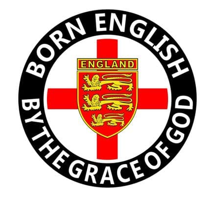 "Born English" Round England  Sticker