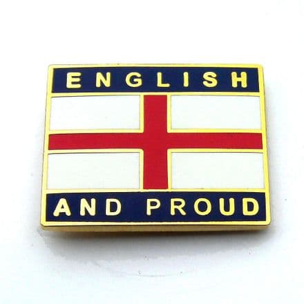 "English and Proud" England Pin Badge - Blue