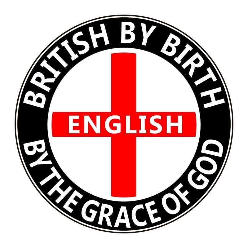 England Car Window Sticker - British By Birth English by the Grace of God