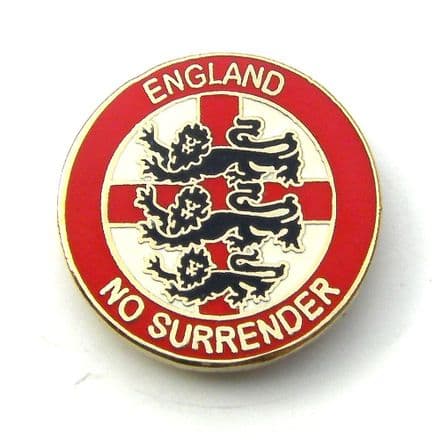 "No Surrender" England Badge  - Red