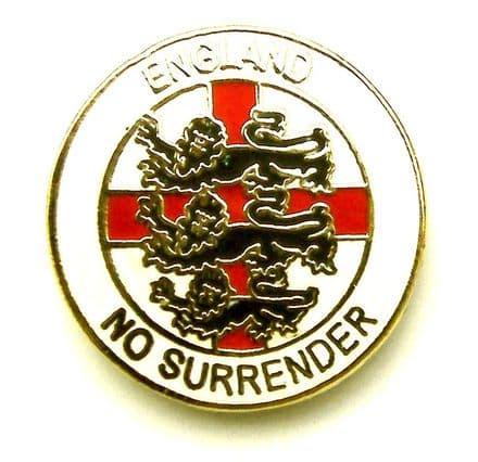 "No Surrender" England Badge  - White