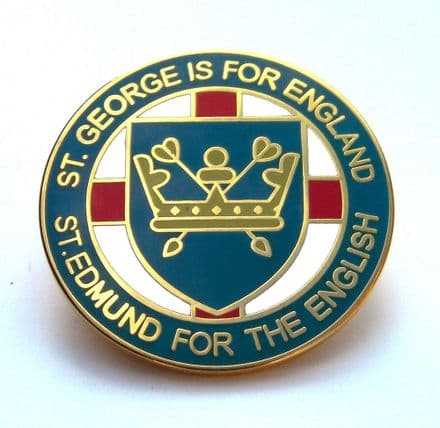 "St Edmund For The English" Lapel Badge - Blue