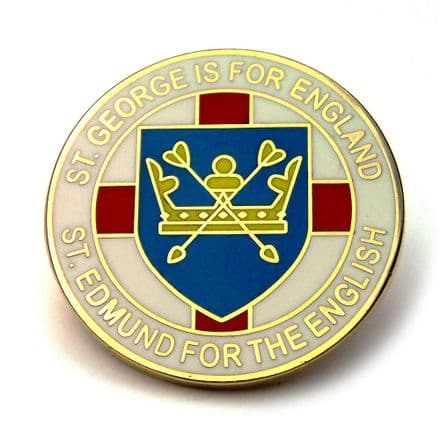 "St Edmund For The English" Lapel Badge - White
