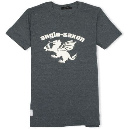 Anglo-Saxon White Dragon T-Shirt - Dark Grey