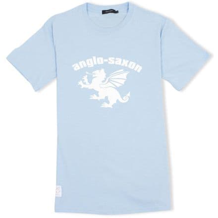 Anglo-Saxon White Dragon T-Shirt - Light Blue