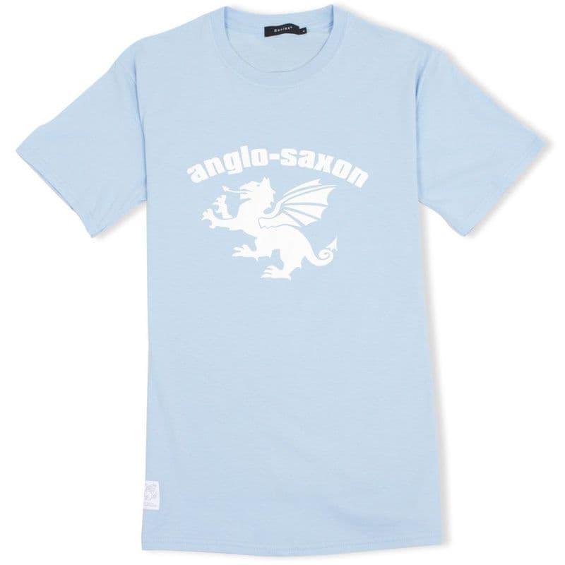 Anglo-Saxon White Dragon Light Blue T-Shirt