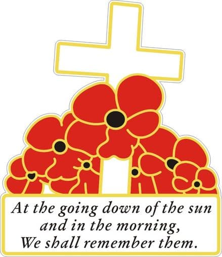 Cross And Poppies Car Sticker