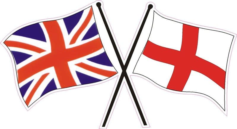 Car Sticker with Union Jack and England Flag