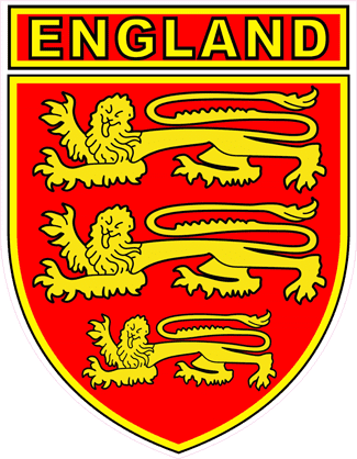 England  Car Sticker with Three Lions Shield design