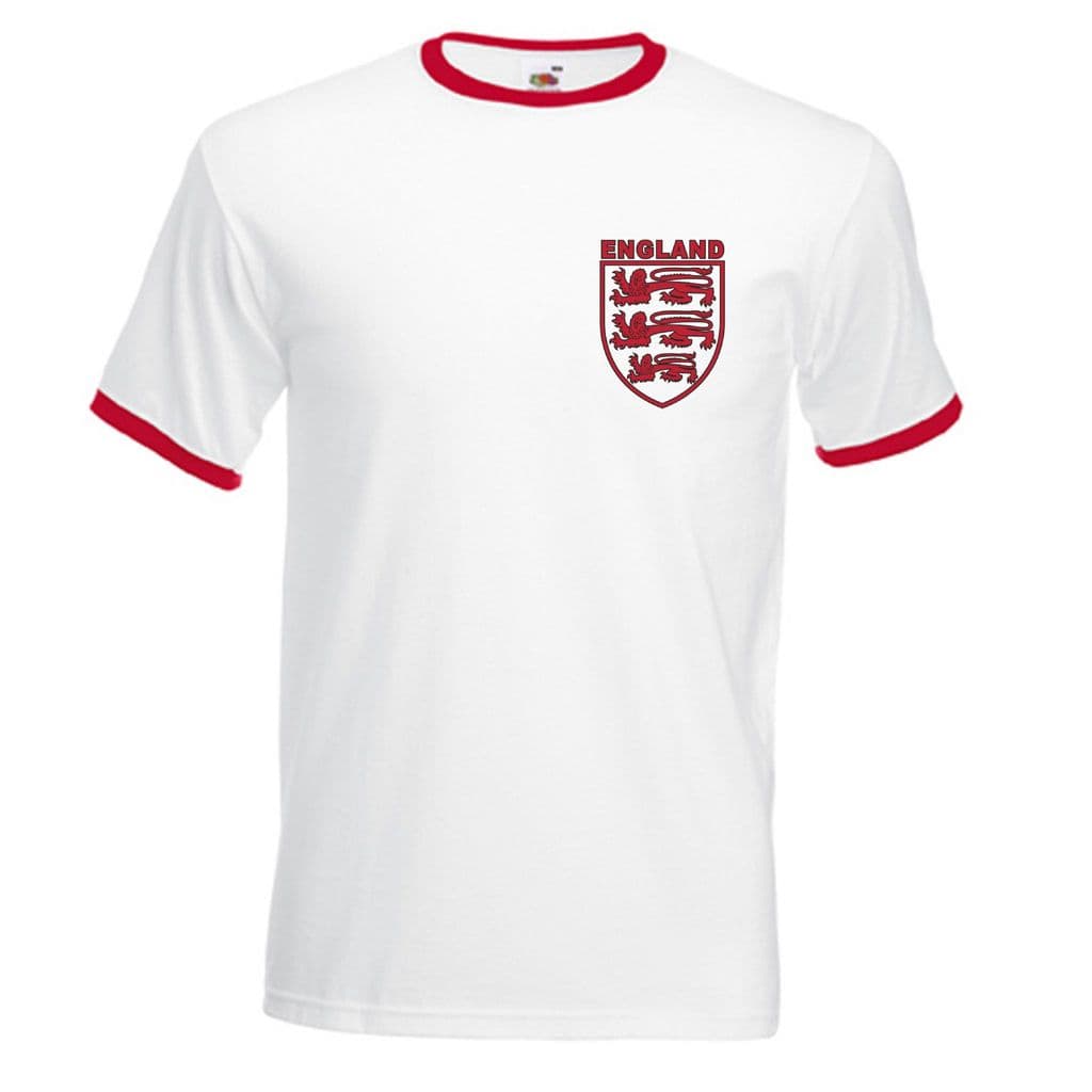 England Three Lions White Retro T-Shirt