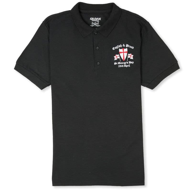 English and Proud England Polo Shirt - Black