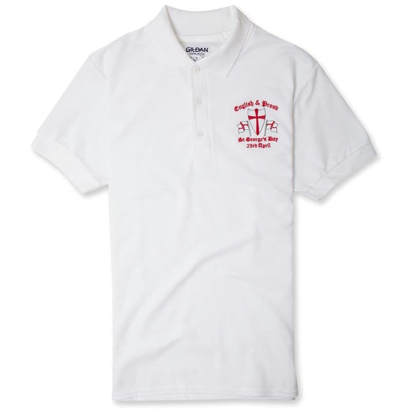 English and Proud England Polo Shirt - White