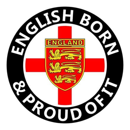 English Born Round England Car Sticker