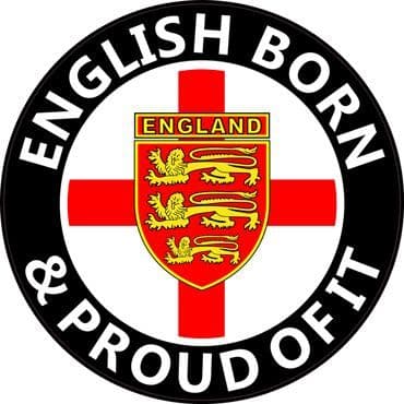 English Born Round Rear Window Sticker