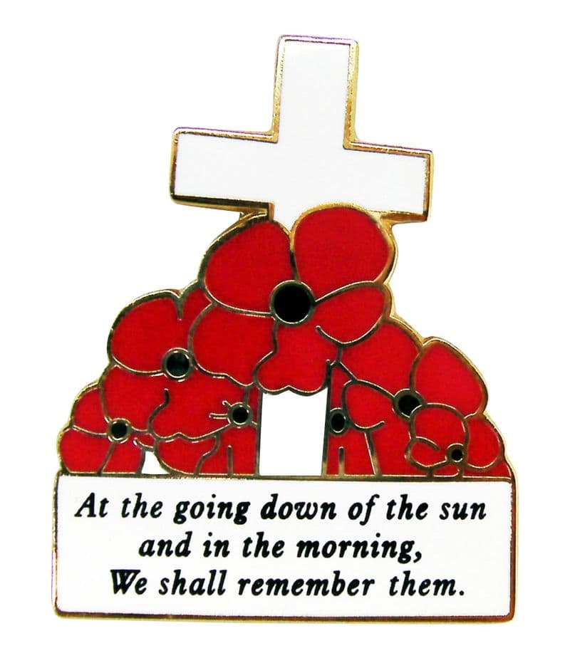 Poppies and Cross Lapel Badge