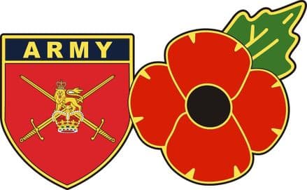 Poppy and Army Shield Car Window Sticker