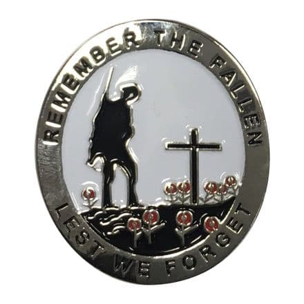 Poppy Badge with Soldier - Remember The Fallen