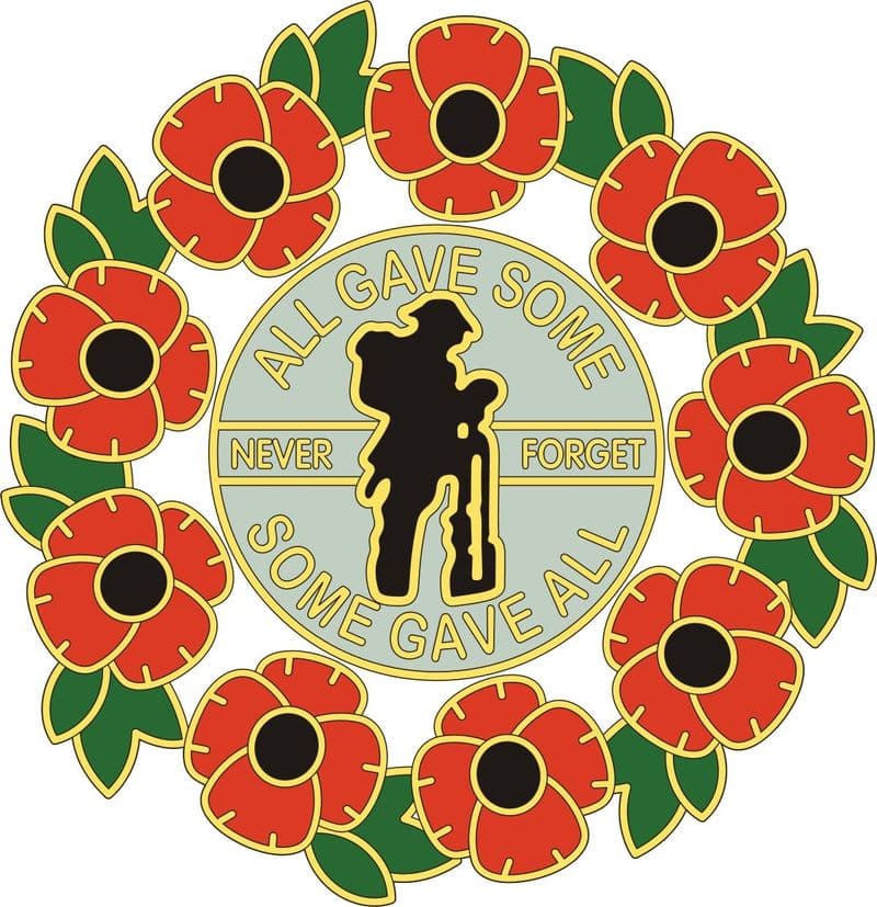 Poppy Car Sticker With Soldier and Wreath