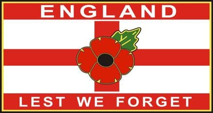Poppy Car Window Sticker - St George England Lest We Forget