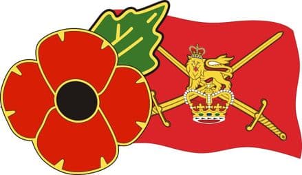 Poppy Car Window Sticker With Army Flag